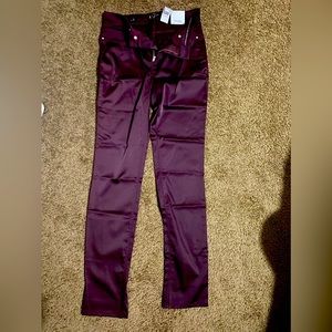 New White House Black Market Plum /Purple Santin Pants